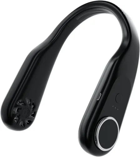Tragbarer Mini USB Hals Ventilator Nackenventilator 3 Geschwindigkeiten Schwarz