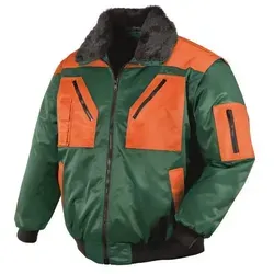 BIG-TEXXOR 4-in-1 Pilotenjacke Oslo - grün/leuchtorange - Arbeits- & Schutzkleidung mit vielseitigem 4-in-1 Design, ideal für wechselnde Wetterbedingungen und hohe Sichtbarkeit.