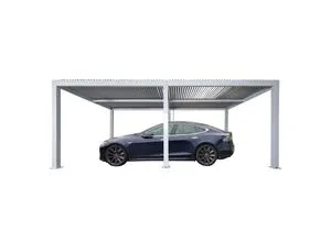 Carport MCW-L46, sturmfeste Autoüberdachung mit 11cm-Aluminium-Gestell - Carports – Hochwertige Überdachung mit drehbaren Lamellen für optimale Belüftung und Schutz.