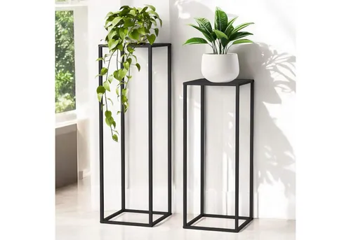 DanDiBo Blumenhocker Metall Schwarz 2er Set - Modernes Design für Ihr Zuhause - Blumenhocker aus Metall in Schwarz, ideal für stilvolle Präsentation von Pflanzen oder Dekorationen. Robust und platzsparend, perfekt für jedes Wohnzimmer oder Büro.