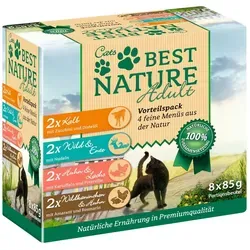 Best Nature Multi-Pack Nassfutter für Katzen, 8x 85g, Alleinfuttermittel für: Katzen