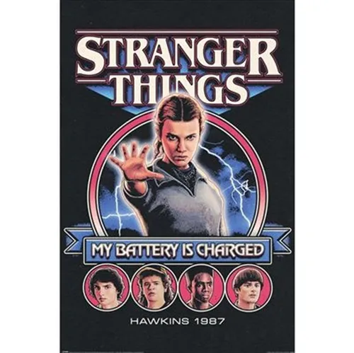 Poster STRANGER THINGS 5 - My Battery Is Charged  (Netflix) 61x91,5cm 60007