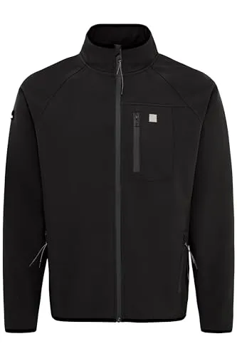 !Solid SDSolane Herren Softshell Jacke Funktionsjacke Übergangsjacke mit Stehkragen Reißverschlusstaschen Regular fit, Größe:XL, Farbe:Black (194007)