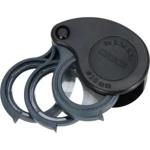 Carson-Optical Lupe TV-36 TriView, 3x / 5,5x / 8,5x Vergrößerung, Einschlaglupe Ø30mm