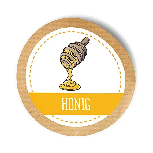 itenga 24x Sticker Aufkleber Honig - Etikett für Schraubgläser Einmachgläser Weckgläser Flaschen kleine Gastgeschenke