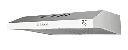 K&H Dunstabzugshaube 60cm - Unterbauhaube mit LED Beleuchtung - Dunstabzugshaube für Abluft- oder Umluftbetrieb, leistungsstarker 60W Motor mit 200 m³/h, spülmaschinengeeigneter Metall-Fettfilter und energiesparende LED Beleuchtung.