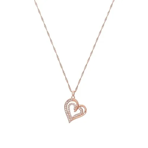 Amor Kette mit Anhänger 925 Sterling Silber - Ketten für Damen, 45 cm lange Kette aus 925 Sterling Silber mit herzförmigem Zirkonia-Anhänger, ideal als Geschenk für besondere Anlässe in einer eleganten Schmuck Geschenk Box.