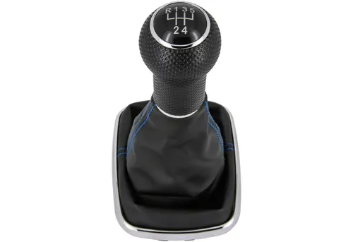 RECAMBO Schalthebel Schaltknauf, Schaltsack, Wahlhebel, Kappe für VW Golf 4, 1997-2006, Plug & Play, Auto Schalthebel Schaltmanschette, schwarz - chrom