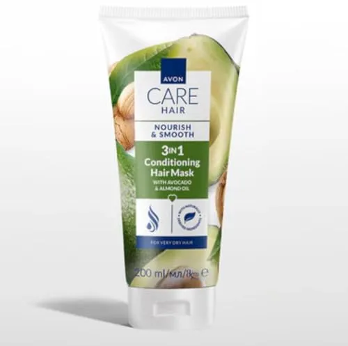 Avon Care 3-in-1 Pflegende Haarmaske mit Avocado & Mandelöl, 200 ml