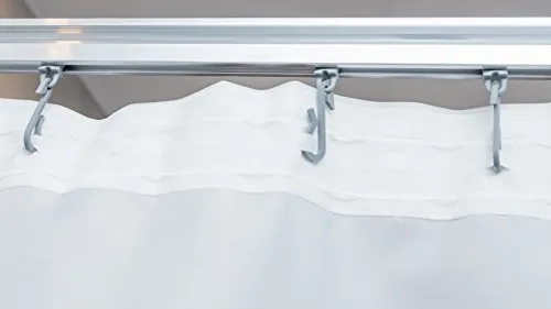 KS Handel 24 Textil DUSCHVORHANG Weiss 200x220 cm MIT GARDINENBAND UND Haken GARDINE FENSTERVORHANG Shower Curtain White