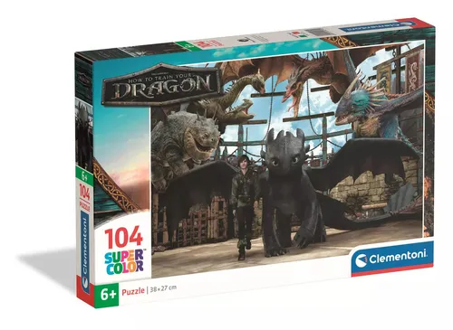 CLE puzzle 104 SuperKolor HowToTrainYDragon 25079 CLEMENTONI - PUZ 8005125250790