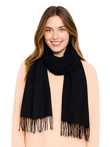 DonDon Schal Damen Winter Wollschal groß und flauschig in schwarz von DonDon