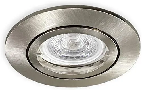 LICHT DISCOUNT LED Einbaustrahler 68mm Alu gebürstet | Dimmbare & schwenkbare Einbauleuchte | LED Decken-Spots GU10 230V | 7,5W Neutralweiß 4100K | IP20 Decken-Einbauspots