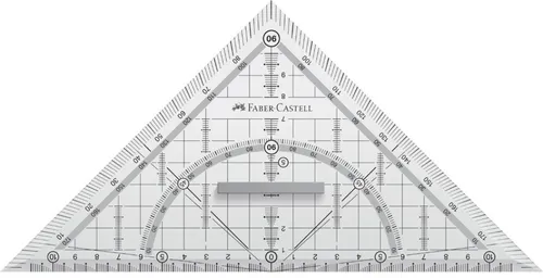 FABER-CASTELL Geodreieck GRIP groß mit Griff in weiß von Faber-Castell