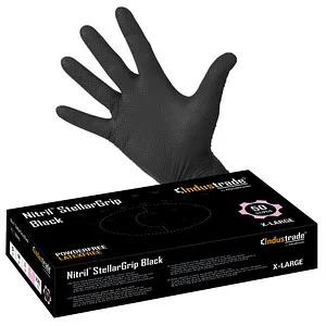 Industrade unisex Einmalhandschuhe Nitril StellarGrip Black schwarz Größe XL, 50 St.