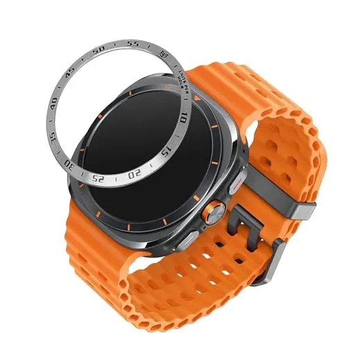 kwmobile Schutzring kompatibel mit Samsung Galaxy Watch Ultra 47mm Fitnesstracker - Bezel Ring Lünette in Silber Schwarz
