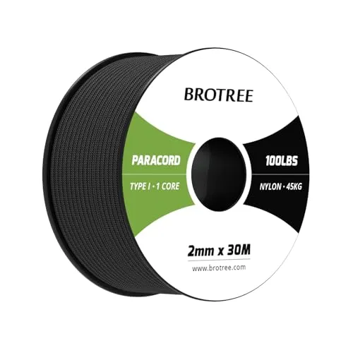 Brotree Paracord 2mm 30M 100% Nylon Seil Schnur mit 1 Kern Typ I