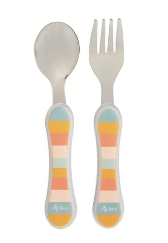 Sigikid Kinderbesteck Kinderbesteck (2-tlg), 1 Personen, Kopf: 100% rostfreier Edelstahl, Griff: 100% ABS