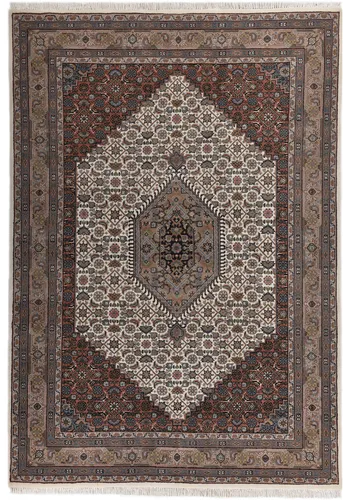 THEKO Orientteppich Benares Bidjar - Handgeknüpft aus reiner Wolle - Kurzflor-Teppich aus 100% Schurwolle, handgeknüpft mit 155.000 Knoten/m² für außergewöhnliche Robustheit und lange Lebensdauer. Ein einzigartiges Kunstwerk mit traditionellem Herati Design.