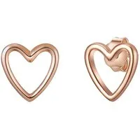 Glanzstücke München Damen-Ohrstecker Herz aus Sterling Silber - Ohrringe für Damen in Herz-Form, rosévergoldet und filigran, perfekt als Geschenk in attraktiver Schmuckbox – ideal für jeden Anlass.