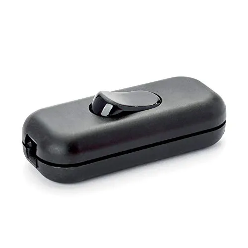 Produktbild ORION LIGHTSTYLE Zwischenschalter Schnurschalter Kabel Schalter Wippschalter (schwarz)