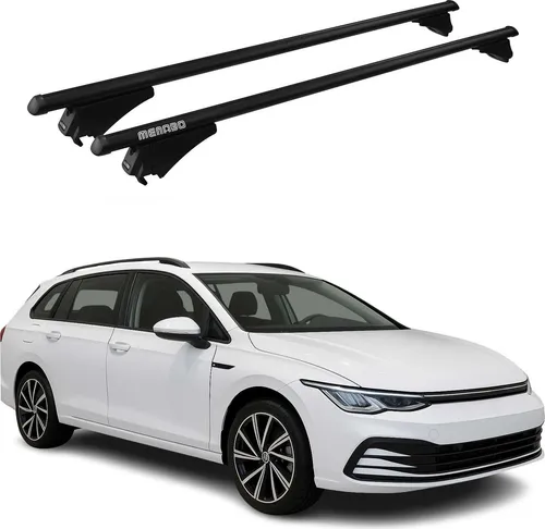 Menabo Dachträger Grundträger für VW Golf 2019-2025, 75kg, Aluminium Schwarz