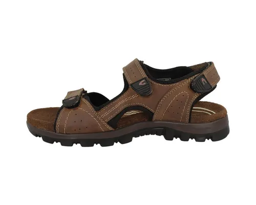 camel active Herren Sandalen aus perforiertem Leder Hellbraun - Wanderschuhe aus robustem Pullup-Leder mit perforierten Einsätzen für optimale Luftzirkulation und verstellbarem Klettverschluss für perfekten Sitz.