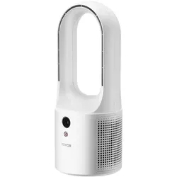 VEVOR Tischventilator ohne Flügel, 33 cm tragbarer Ventilator, 6-Gang-USB-Kühler, leiser Turmventilator mit Tastensteuerung, LCD-Digitalanzeige, für Schlafzimmer (Batterie NICHT enthalten)