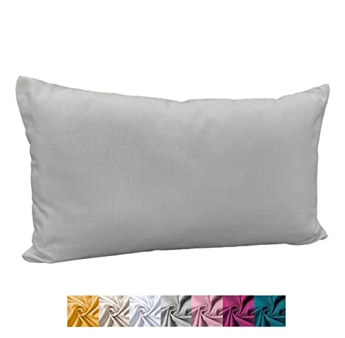 heimtexland ® Deko Kissenhülle Baumwolle Kissen Bezug Natur Dekokissen Typ849 Grau 30x50 cm