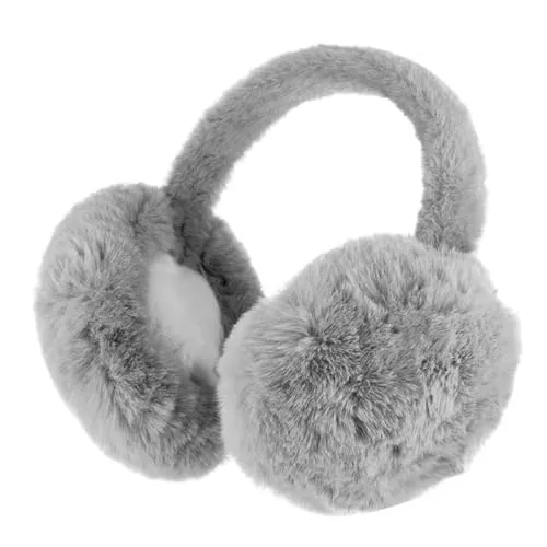 fiebig Ohrenschützer aus Kunstfell | Earband in Einheitsgröße 54-63 cm | Ohrenwärmer in Microfleece (One Size, Hellgrau)
