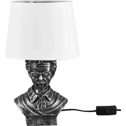 Moderne Nachttischleuchte aus Keramik in Silber und Weiß