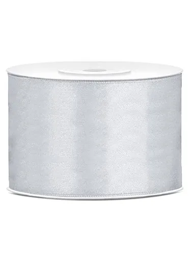 partydeco.pl Satinband Silber, 50 mm, 25 m