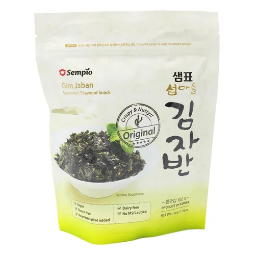Sempio Geröstete Seealgen Snack mit Sesam 50g Seaweed Crisps Algen Snack