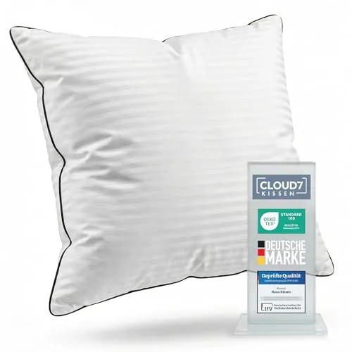 Blumtal Premium Kopfkissen 80x80 cm - Anpassbare Nanofaser-Füllung für perfekten Schlaf - Erlebe himmlischen Komfort mit unserer ultra anpassbaren Nanofaser-Füllung. Ideal für alle Schlafpositionen, hygienisch waschbar bis 95°C und mit edlem Design – für luxuriösen Schlafgenuss in deinem Zuhause.