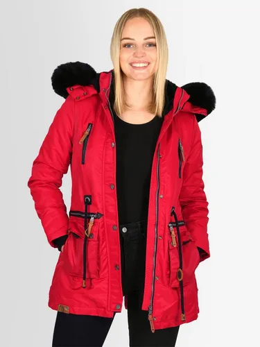 Navahoo Winterjacke Mangala Princess - Funktionsjacke in Rot, XS, mit abnehmbarer Kapuze für optimalen Tragekomfort und Stil