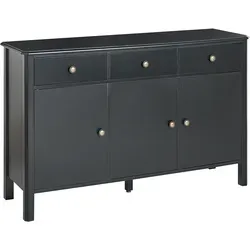 BELIANI Modernes Sideboard Schwarz mit Goldenen Griffen in gold von Beliani