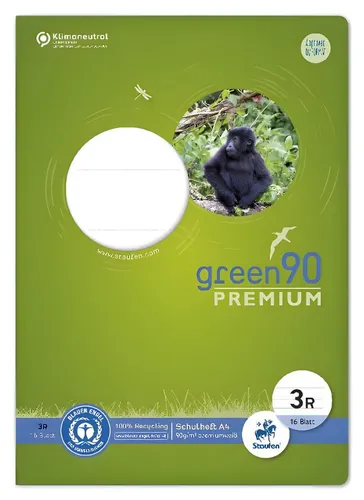 Produktbild Staufen Schulheft Staufen Schulheft A4 16 Bl 90g Lin3R Green 21 Doppellinien mit Rand