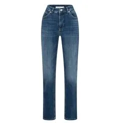 MAC Jeans Melanie Mid Blue Used - Feminin und Komfortabel - Damen Five-Pocket-Jeans im Feminine Fit mit Straight Leg, ideal für lässige Outfits und hohen Tragekomfort.