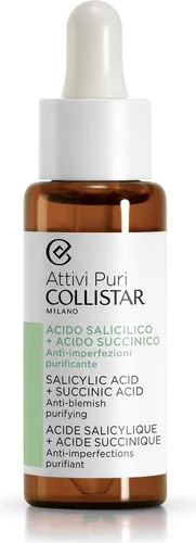 Collistar Attivi Puri Salicylic Acid + Succinic Acid Detox-Reinigungsserum 30 ml - Sonstige Gesichtspflegeartikel, intensiv reinigendes Serum mit Salicylsäure zur Bekämpfung von Akne und überschüssigem Talg – für eine klare, strahlende Haut.