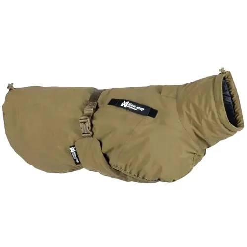 Glacier Dog Jacket Wording Dog Olive (70) - Winterjacke für Hunde - Winterjacken & Wintermäntel für Hunde, wasserabweisend und warm für kalte Tage, ideal für aktive Hunde im Freien.