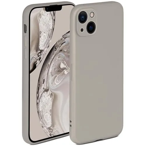 ONEFLOW Soft Case für iPhone 14 Plus Hülle aus Silikon mit Kameraschutz, Silikonhülle mit erhöhtem Schutz fürs Display, Backcover Schutzhülle, weiche Handyhülle, Taupe