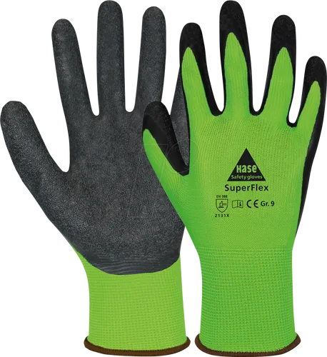 HASE 508610 9 - Montagehandschuhe, Superflex Green, Gr. 9