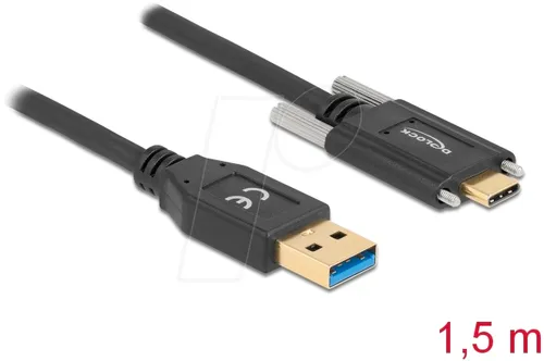 DELOCK 84017 - USB 5 Gb/s Kabel, A Stecker auf C Stecker, Schrauben seitlich, 1