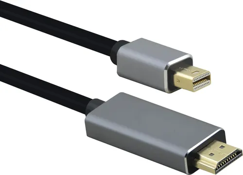 Produktbild Helos Anschlusskabel, mini DisplayPort St./HDMI St., PREMIUM 4K, 2,0m, schwarz mini DisplayPort Stecker/HDMI 1.4 Stecker , PREMIUM , TPE Außenmantel