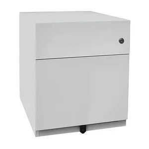 BISLEY Note Rollcontainer lichtgrau mit 2 Auszügen - Rollcontainer mit 2 Auszügen, zentral abschließbar und ideal für sicheren Stauraum im Büro. Leichtgängige Rollen ermöglichen flexibles Verschieben.