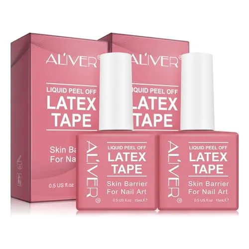P-Beauty 2x Nagelhautschutz 15ml Latex Peel off Liquid Tape, für perfekte Maniküre | schnelltrocknendes Flüssigband | Nagehaut Schutz vor Nagellack | Hautschutz für Nail Art Design | Latexband Nägel