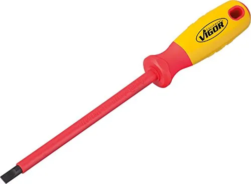 Vigor VDE-Schlitz-Schraubendreher V2061 ∙ Schlitz Profil ∙ Schlüsselweite: 1,2 x 6,5 ∙ Gesamtlänge: 256 mm, 1 Stück