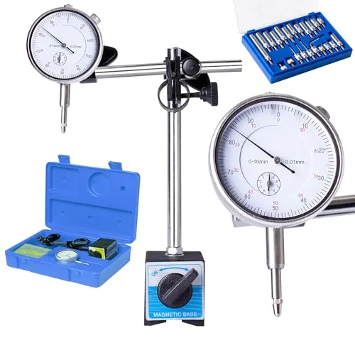 TC TECHNIC Messuhr Spur 0-10 mm Meter Präzise 0.01 Auflösung Universal Messuhr SK1938S-22