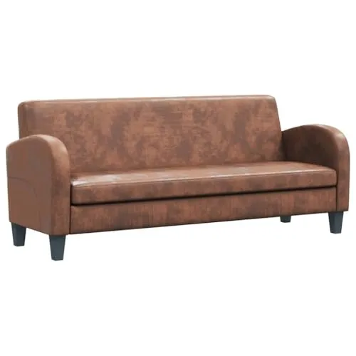 vidaXL 3-Sitzer Sofa in Kunstleder Wildleder-Optik - Stilvolles 3-Sitzer Sofa mit Vintage-Flair und extradickem Schaumstoffpolster für optimalen Sitzkomfort. Ideal für jedes Wohnzimmer!