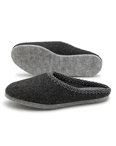 Pantoffelmann Walk-Filzpantoffel Anthrazit 45 - Hausschuhe aus hochwertigem gewalktem Filz, ergonomisch geformt für optimalen Komfort und Wärme, ideal für Damen und Herren – handmade in Germany.